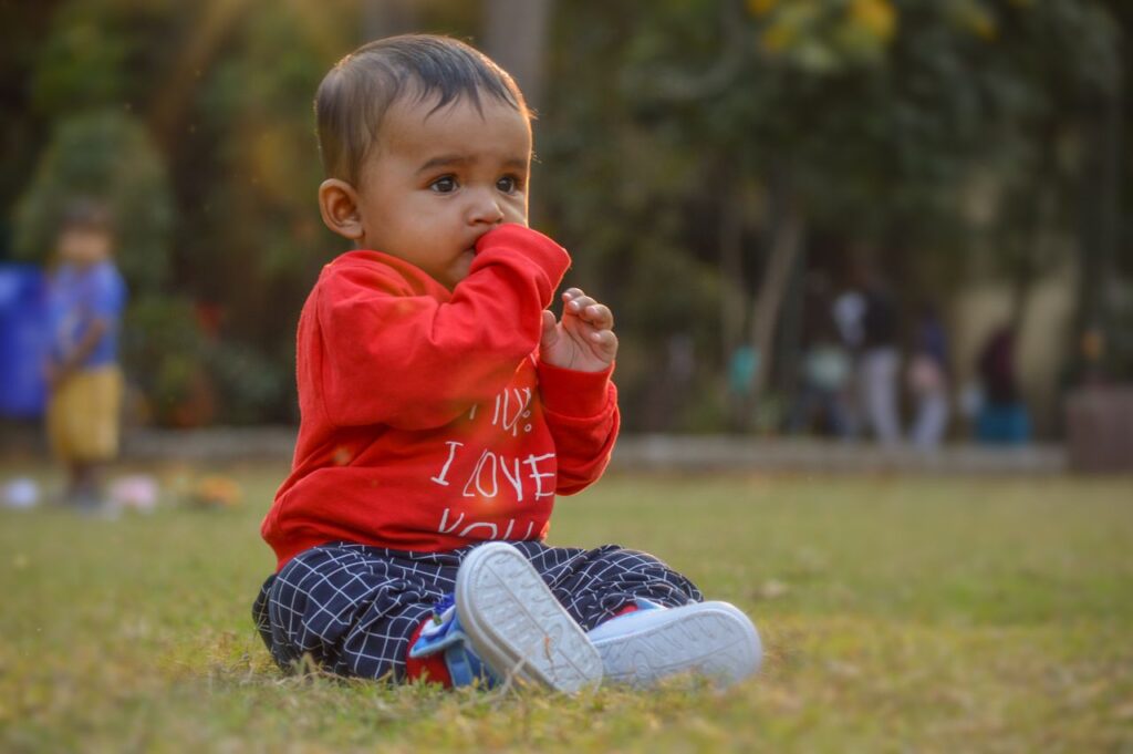 Toddler in field
